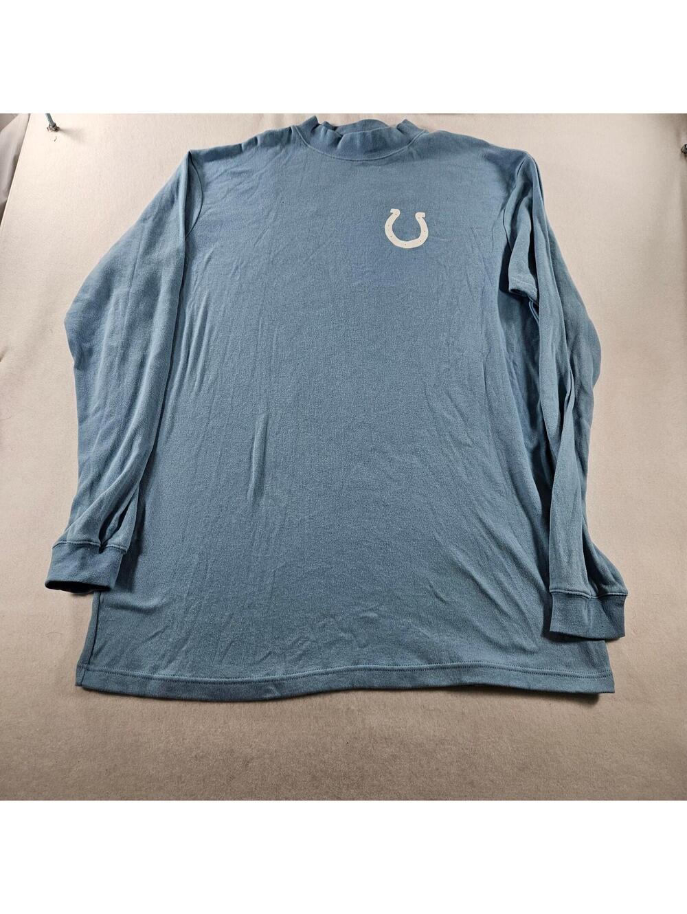NFL Indianapolis Colts Mockneck Shirt Mens 3XL Tall 3XLT Blue Long Sleeve NWOT